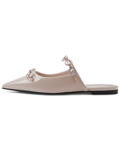 Женские тапочки с закрытым носком и композитной подошвой 1,5 см телесного цвета, цвет Nude Flesh Charles&keith