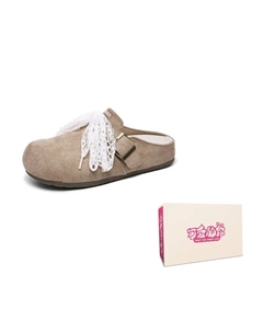 Женские закрытые тапочки с устойчивостью к истиранию и запаху - коробка с хаки шнурками, цвет Khaki Lace Shoelace Box Lovely you