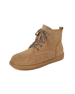 Женские коричневые полусапожки на тонком меху, цвет Brown Thin Fleece Josiny