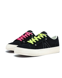 Износостойкие дышащие низкие скейтерские кроссовки унисекс розово-зеленые непарные черные с розовыми шнурками, цвет Black (Pink Shoe Laces) 7 sevfun