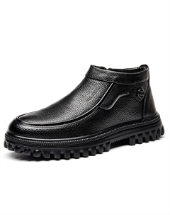 Мужские зимние ботинки черные с черной флисовой подкладкой усовершенствованные слипоны, цвет Black Fleece-Lined (Slip-on Upgraded) Mulinsen