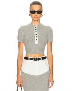 Short Sleeve Knit Топ, Grey Self-portrait