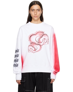 Белый свитшот с принтом We11done