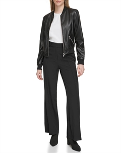 Женская куртка-бомбер на молнии спереди, черный Calvin klein