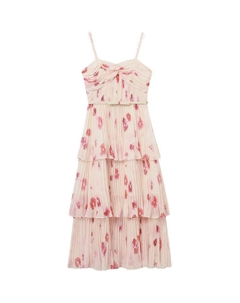 Селфи портрет Цветочное шифоновое платье, белое Self-portrait