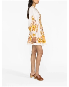 Платье мини Vacay с цветочным принтом, розовый Zimmermann