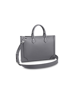 Сумка-портфель через плечо из кожи коровы тайга мужская серая Louis vuitton