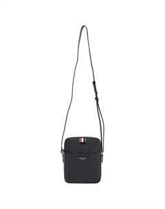 Кожаная поясная сумка через плечо мужская черная Thom browne