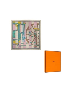 HERMES Шёлковый кашемировый шарф, Gray Hermès