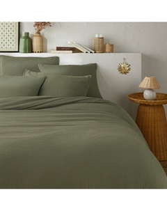 Пододеяльник из газовой хб ткани и осветленного хлопка Kumco зеленый La redoute interieurs