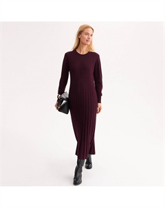 Платье расклешенное длинное из трикотажа с длинными рукавами красный Anne weyburn