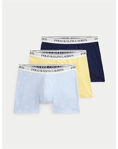 Комплект из 3 трусов-боксеров из эластичного хлопка синий Polo ralph lauren