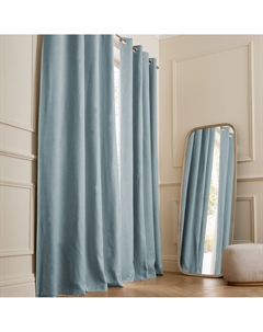 Штора затемняющая из осветленного льна люверсы Private синий Am.pm.