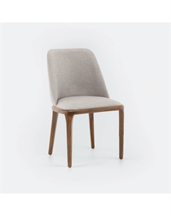 Стул в скандинавском стиле с мягким сиденьем из рогожки бежевый Laredoute