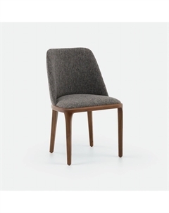 Стул в скандинавском стиле с мягким сиденьем из рогожки серый Laredoute