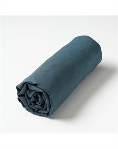 Простыня натяжная из стираного льна Elina синий Am.pm.