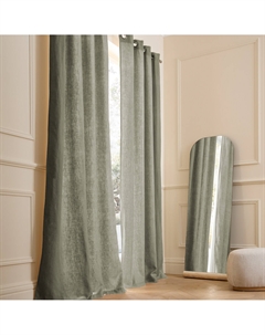 Штора из стираного льна на подкладке с люверсами Private зеленый Am.pm.