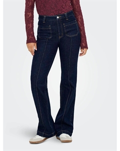 Джинсы расклешенные с высокой посадкой синий Only