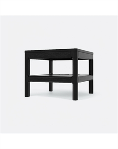 Квадратный журнальный столик из массива дуба с полкой каштановый So'home