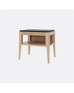 Прикроватная тумба с мраморной столешницей и открытой нишей каштановый So'home