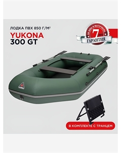 Лодка ПВХ 300 GT под мотор двухместная надувная гребная для рыбалки, зеленая, Зеленый Yukona