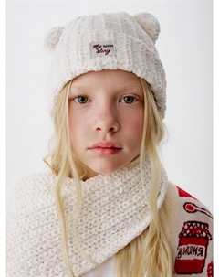 Вязаная шапка с ушками для девочек Sela