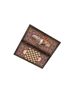 Нарды + Шашки Сирия Волк средние (Россия, дерево, 50х25х4 см) Nobrand