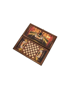 Нарды + Шашки Сирия Шейхи средние (Россия, дерево, 50х25х4 см) Nobrand