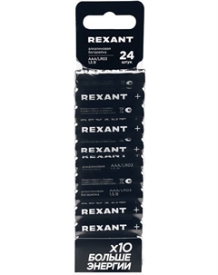 Батарейка Rexant 39-1013 алкалиновая AAA/LR03 мизинчиковая 1,5В блистер 24 шт.