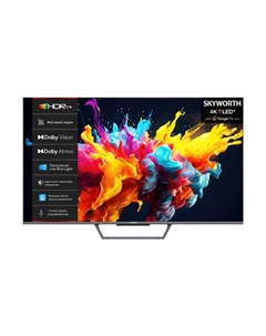 Телевизор Skyworth 65Q67G 65" QLED  Google TV Frameless черный/серый 4K Ultra HD 60Hz DVB-T DVB-T2 DVB-C DVB-S DVB-S2 USB WiFi Smart TV