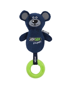 Игрушка для собак Puppy Мишка с резиновым кольцом и пищалкой S/M синий, 21см Joyser