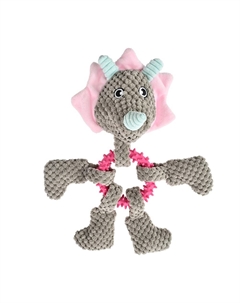 Игрушка для собак Носорог на ТПР кольце, с пищалкой 26х26см плюш Foxie