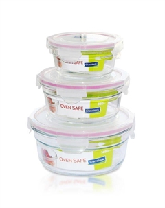 Набор из 3 контейнеров с крышкой Glasslock