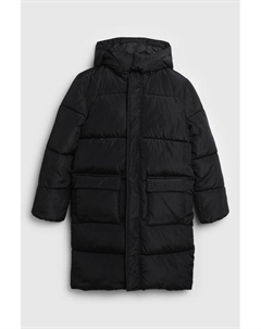 Пальто утепленное с капюшоном удлиненное Guess