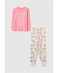 Пижама хлопковая с принтом Ovs