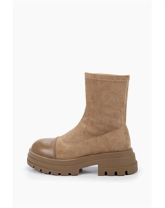 Ботинки замшевые на высокой подошве Abricot