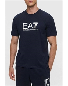 Футболка хлопковая с логотипом Ea7