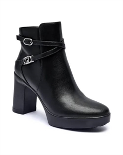 Кожаные ботильоны с блочным каблуком сейчас 41, черный Liu jo