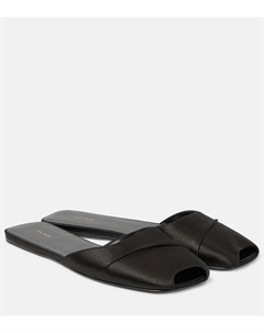 Атласные шлепанцы Milla, черный The row