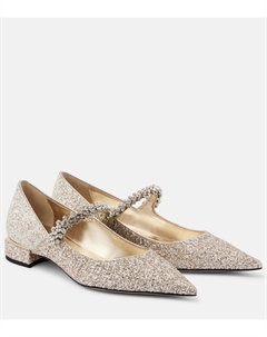 Балетки с блестками Bing, песочный Jimmy choo