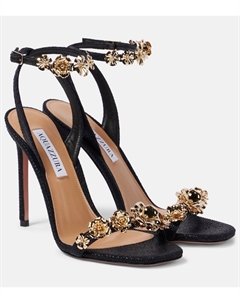 Босоножки Bloom 105 с декором, черный Aquazzura