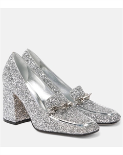 Туфли-лоферы Diamond Tilda 85 с блестками, серебряный Jimmy choo