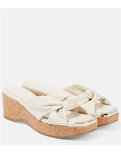 Кожаные мюли Avenue 50 на танкетке, Latte Jimmy choo