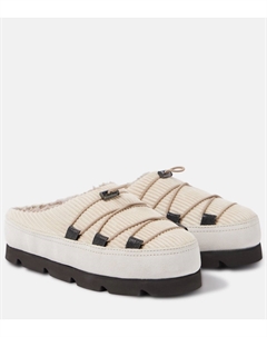 Толстые тапочки на подкладке из овчины, белый Brunello cucinelli