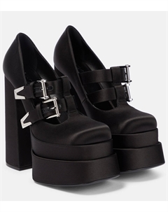 Атласные туфли-лодочки Medusa Aevitas на платформе, Black-Palladium Versace
