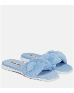 Плетеные махровые тапочки, Celeste Miu miu