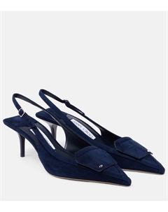 Замшевые туфли Frances 60 с открытой пяткой, темно-синий Jimmy choo