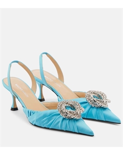 Атласные туфли-лодочки Galaxy 65 с открытой пяткой, Ocean Blue Mach & mach