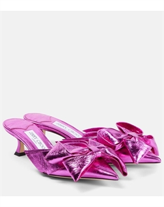 Мюли Staz 50 из металлизированной кожи, Magenta Jimmy choo