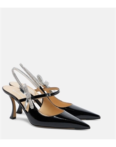 Туфли-лодочки из кожи с отделкой Crystal Cube, черный Mach & mach